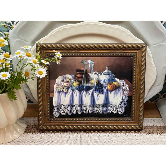 Framed still life print country cottagecore - Picture 1 of 4